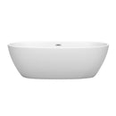 Wyndham Juno 71" Soaking Bathtub in Matte White with Polished Chrome Trim WCBTE306171MW