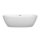 Wyndham Juno 71" Soaking Bathtub in Matte White with Brushed Nickel Trim WCBTE306171MWBNTRIM