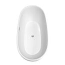 Wyndham Juno 71" Soaking Bathtub in Matte White with Brushed Nickel Trim WCBTE306171MWBNTRIM