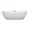 Wyndham Juno 71" Soaking Bathtub in Matte White with Matte Black Trim WCBTE306171MWMBTRIM