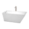 Wyndham Hannah 59" Soaking Bathtub In White Brushed Nickel Trim And Brushed Nickel Floor Mounted Faucet WCBTK150159ATP11BN