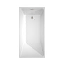 Wyndham Hannah 59" Soaking Bathtub in White Brushed Nickel Trim and Brushed Nickel Floor Mounted Faucet WCBTK150159ATP11BN