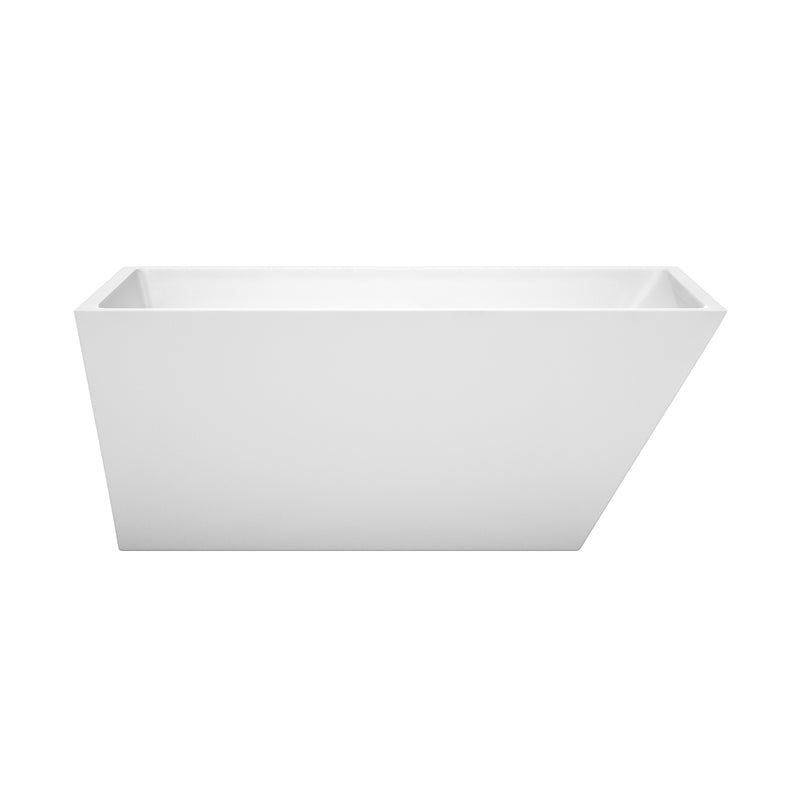 Wyndham Hannah 59" Soaking Bathtub in White with Matte Black Trim WCBTK150159MBTRIM