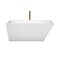 Wyndham Hannah 59" Soaking Bathtub in White with Shiny White Trim and Floor Mounted Faucet in Brushed Gold WCBTK150159SWATPGD