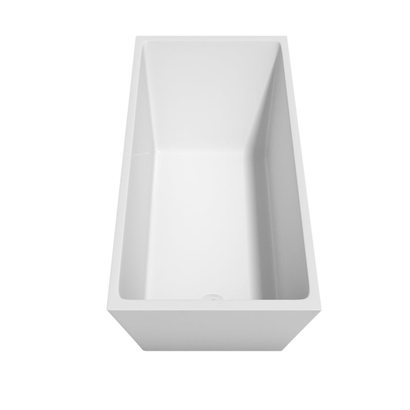 Wyndham Hannah 59" Soaking Bathtub in White with Shiny White Trim WCBTK150159SWTRIM