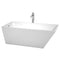 Wyndham Hannah 67" Freestanding Bathtub In White With Floor Mounted Faucet Drain And Overflow Trim In Polished Chrome WCBTK150167ATP11PC