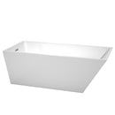 Wyndham Hannah 67" Soaking Bathtub In White With Brushed Nickel Trim WCBTK150167BNTRIM