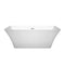 Wyndham Tiffany 59" Freestanding Bathtub in White with Polished Chrome Drain and Overflow Trim WCBTK150459