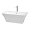 Wyndham Tiffany 59" Small Soaking Bathtub In White Brushed Nickel Trim And Brushed Nickel Floor Mounted Faucet WCBTK150459ATP11BN