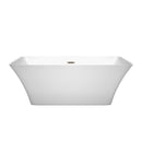 Wyndham Tiffany 59" Small Soaking Bathtub in White with Brushed Nickel Trim WCBTK150459BNTRIM