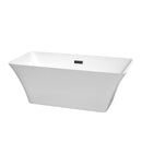 Wyndham Tiffany 59" Small Soaking Bathtub In White With Matte Black Trim WCBTK150459MBTRIM