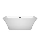 Wyndham Tiffany 59" Small Soaking Bathtub in White with Matte Black Trim WCBTK150459MBTRIM