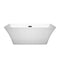 Wyndham Tiffany 59" Small Soaking Bathtub in White with Matte Black Trim WCBTK150459MBTRIM