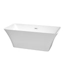 Wyndham Tiffany 59" Small Soaking Bathtub In White With Shiny White Trim WCBTK150459SWTRIM