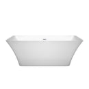 Wyndham Tiffany 59" Small Soaking Bathtub in White with Shiny White Trim WCBTK150459SWTRIM