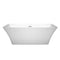 Wyndham Tiffany 67" Freestanding Bathtub in White with Polished Chrome Drain and Overflow Trim WCBTK150467