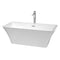 Wyndham Tiffany 67" Freestanding Bathtub In White With Floor Mounted Faucet Drain And Overflow Trim In Polished Chrome WCBTK150467ATP11PC