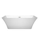 Wyndham Tiffany 67" Large Soaking Bathtub in White with Brushed Nickel Trim WCBTK150467BNTRIM