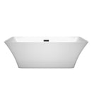 Wyndham Tiffany 67" Large Soaking Bathtub in White with Matte Black Trim WCBTK150467MBTRIM