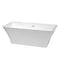 Wyndham Tiffany 67" Large Soaking Bathtub In White With Shiny White Trim WCBTK150467SWTRIM