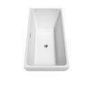 Wyndham Rachel 59" Soaking Bathtub in White with Polished Chrome Trim and Floor Mounted Faucet in Brushed Gold WCBTK150559PCATPGD