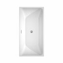 Wyndham Rachel 59" Freestanding Bathtub in White with Polished Chrome Drain and Overflow Trim WCBTK150559