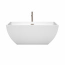 Wyndham Rachel 59" Soaking Bathtub in White Brushed Nickel Trim and Brushed Nickel Floor Mounted Faucet WCBTK150559ATP11BN