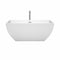 Wyndham Rachel 59" Freestanding Bathtub in White with Floor Mounted Faucet Drain and Overflow Trim in Polished Chrome WCBTK150559ATP11PC