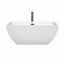 Wyndham Rachel 59" Soaking Bathtub in White with Floor Mounted Faucet Drain and Overflow Trim in Matte Black WCBTK150559MBATPBK