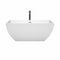 Wyndham Rachel 59" Soaking Bathtub in White with Polished Chrome Trim and Floor Mounted Faucet in Matte Black WCBTK150559PCATPBK