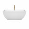 Wyndham Rachel 59" Soaking Bathtub in White with Polished Chrome Trim and Floor Mounted Faucet in Brushed Gold WCBTK150559PCATPGD