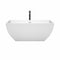 Wyndham Rachel 59" Soaking Bathtub in White with Shiny White Trim and Floor Mounted Faucet in Matte Black WCBTK150559SWATPBK