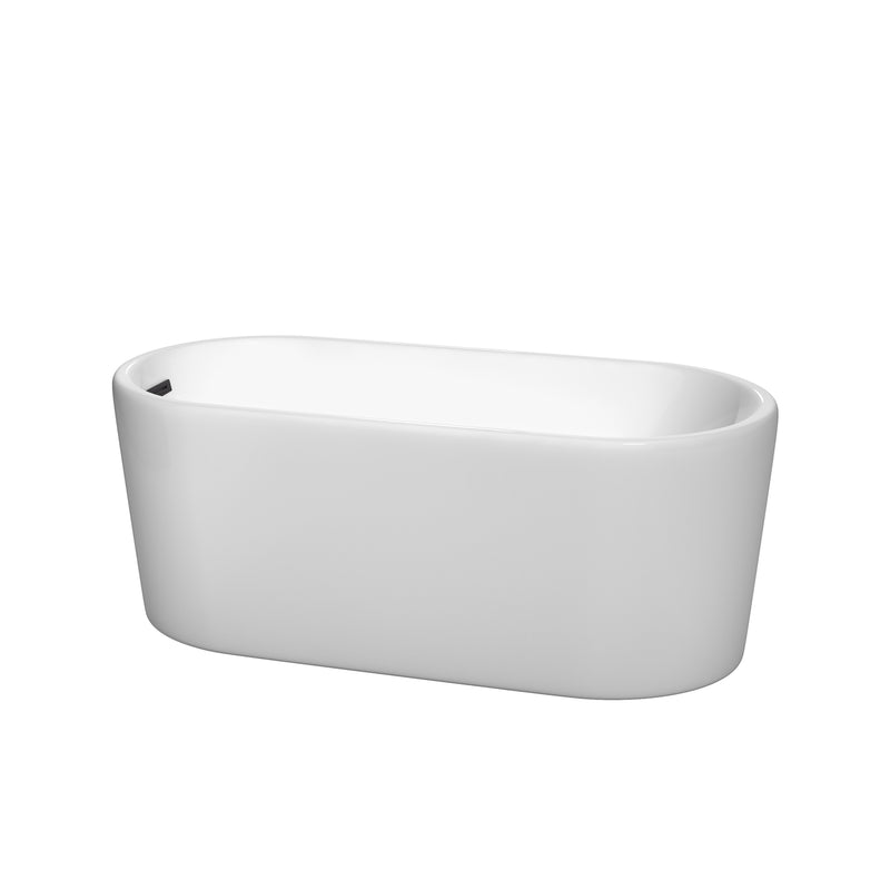 Wyndham Ursula 59" Soaking Bathtub In White With Matte Black Trim WCBTK151159MBTRIM