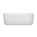 Wyndham Ursula 67" Freestanding Bathtub in White with Polished Chrome Drain and Overflow Trim WCBTK151167