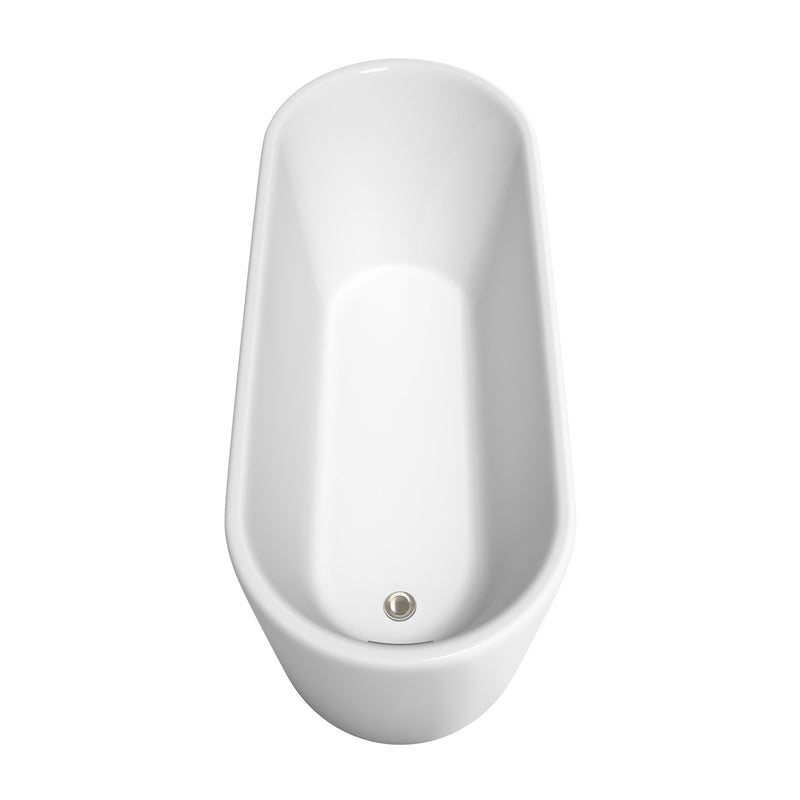 Wyndham Ursula 67" Soaking Bathtub in White with Brushed Nickel Trim WCBTK151167BNTRIM