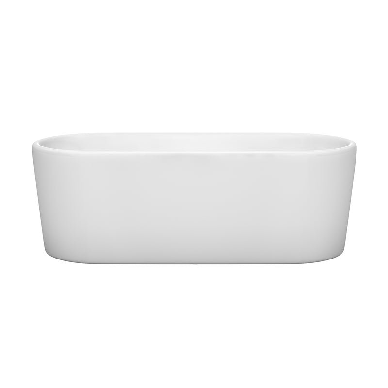 Wyndham Ursula 67" Soaking Bathtub in White with Matte Black Trim WCBTK151167MBTRIM