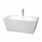 Wyndham Sara 59" Freestanding Bathtub In White With Floor Mounted Faucet Drain And Overflow Trim In Polished Chrome WCBTK151459ATP11PC