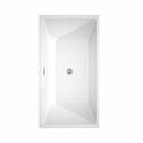 Wyndham Sara 59" Soaking Bathtub in White with Brushed Nickel Trim WCBTK151459BNTRIM