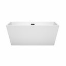 Wyndham Sara 59" Soaking Bathtub in White with Matte Black Trim WCBTK151459MBTRIM