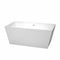 Wyndham Sara 59" Soaking Bathtub In White With Shiny White Trim WCBTK151459SWTRIM