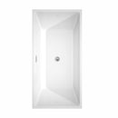 Wyndham Sara 63" Freestanding Bathtub in White with Polished Chrome Drain and Overflow Trim WCBTK151463