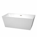 Wyndham Sara 63" Soaking Bathtub In White With Brushed Nickel Trim WCBTK151463BNTRIM