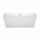 Wyndham Sara 63" Soaking Bathtub in White with Brushed Nickel Trim WCBTK151463BNTRIM