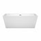 Wyndham Sara 63" Soaking Bathtub in White with Brushed Nickel Trim WCBTK151463BNTRIM