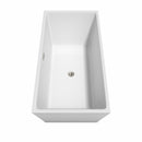 Wyndham Sara 63" Soaking Bathtub in White with Brushed Nickel Trim WCBTK151463BNTRIM