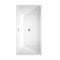 Wyndham Sara 63" Soaking Bathtub in White Brushed Nickel Trim and Brushed Nickel Floor Mounted Faucet WCBTK151463ATP11BN