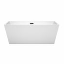 Wyndham Sara 63" Soaking Bathtub in White with Matte Black Trim WCBTK151463MBTRIM