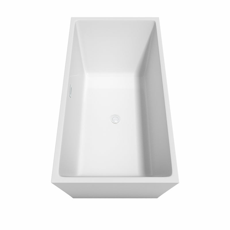 Wyndham Sara 63" Soaking Bathtub in White with Shiny White Trim WCBTK151463SWTRIM