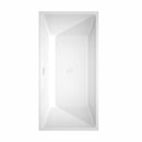 Wyndham Sara 63" Soaking Bathtub in White with Shiny White Trim and Floor Mounted Faucet in Matte Black WCBTK151463SWATPBK