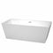 Wyndham Sara 67" Freestanding Bathtub In White With Polished Chrome Drain And Overflow Trim WCBTK151467